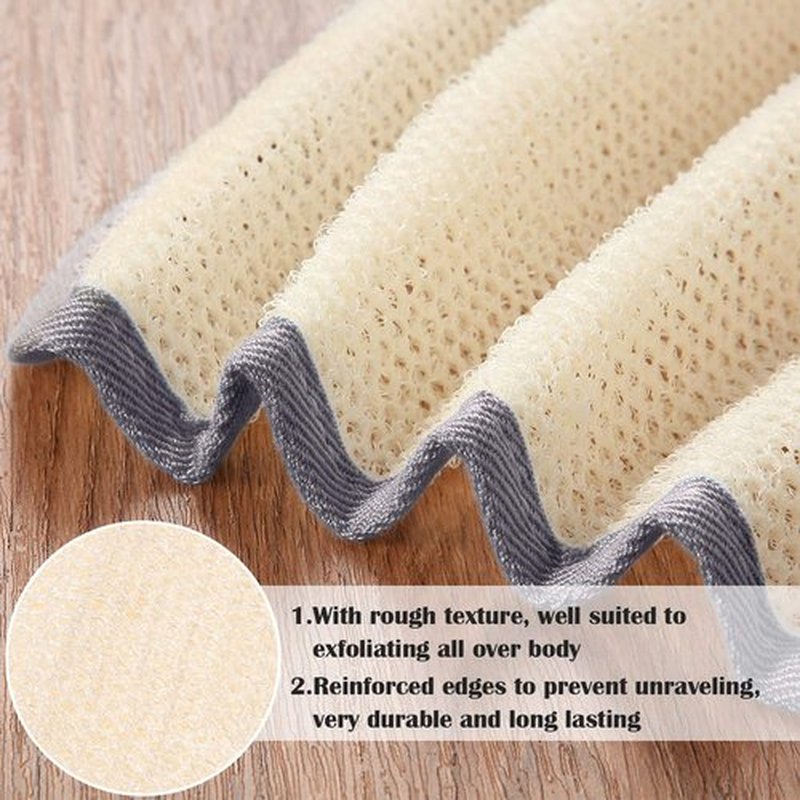Tatuo 5 Pcs Exfoliating Face and Body Wash Cloths Towel Weave Bath Cloth Exfoliating Scrub Cloth Massage Bath Cloth for Women and Men, 10.63 x 9.05 Inch (Gray Edge)