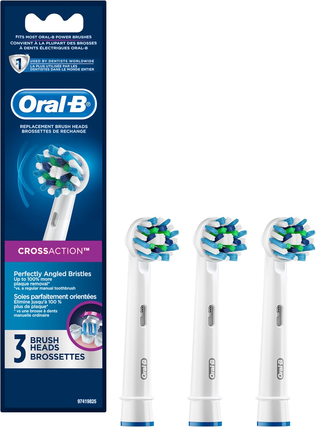 ORAL B Pro Cross Action Electric Toothbrush Replacement Brush Heads Refill, 6 Count