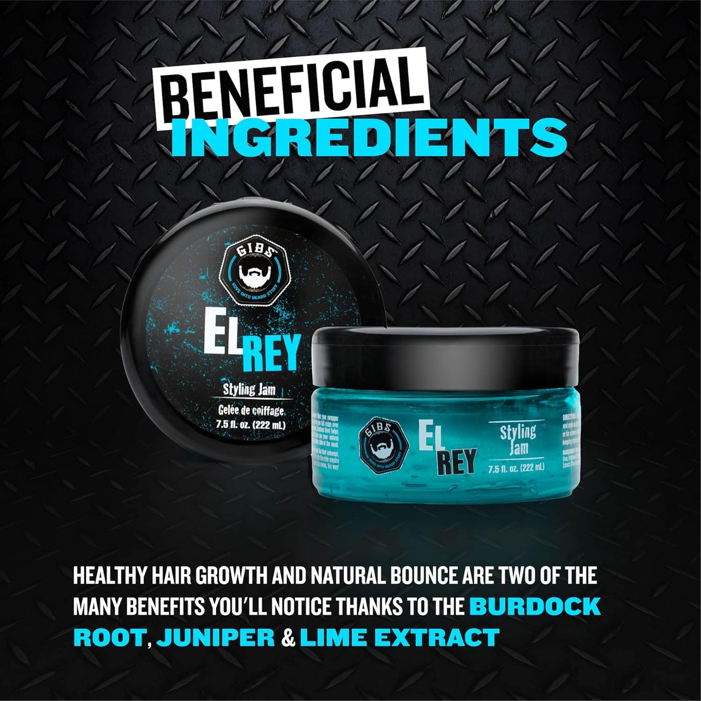 GIBS Grooming El Rey Styling Jam for Men, Medium Hold Hair Gel