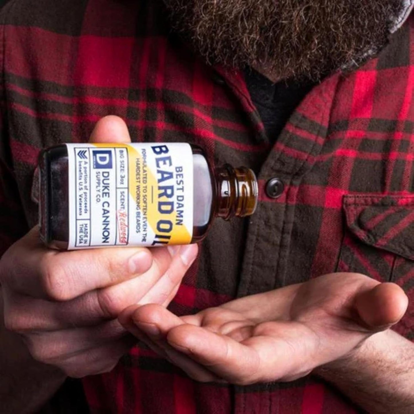 Duke Cannon Great American Beard Oil with Budweiser - Natural Conditioning with Apricot Kernel Oils, Warm Cedarwood Scent, 3 oz.