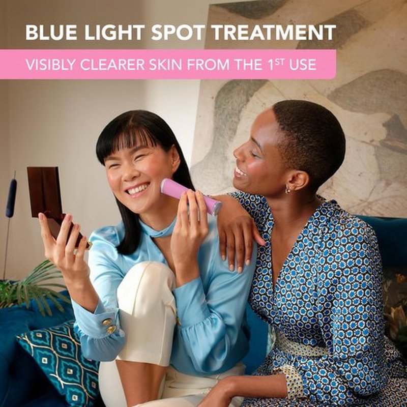 Foreo ESPADA 2 LED Light Device - Blemish Treatment Skincare Device - Medical-grade Silicone - Scar Treatment for Face - Pimple & Blemish Removal - Pearl Pink