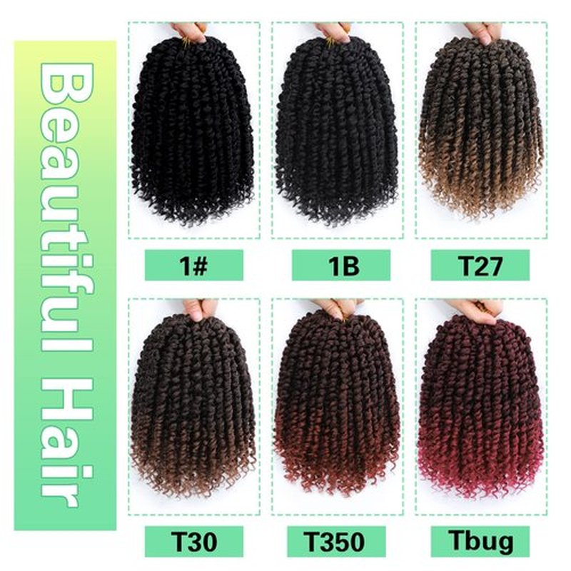 Passion Twist Crochet Hair 12Inch Passion Twist Hair 8 Packs Soft Pre-Twisted Short Passion Twist Crochet Hair for Black Women (12inch(pack of 8),1B) β¦β¦