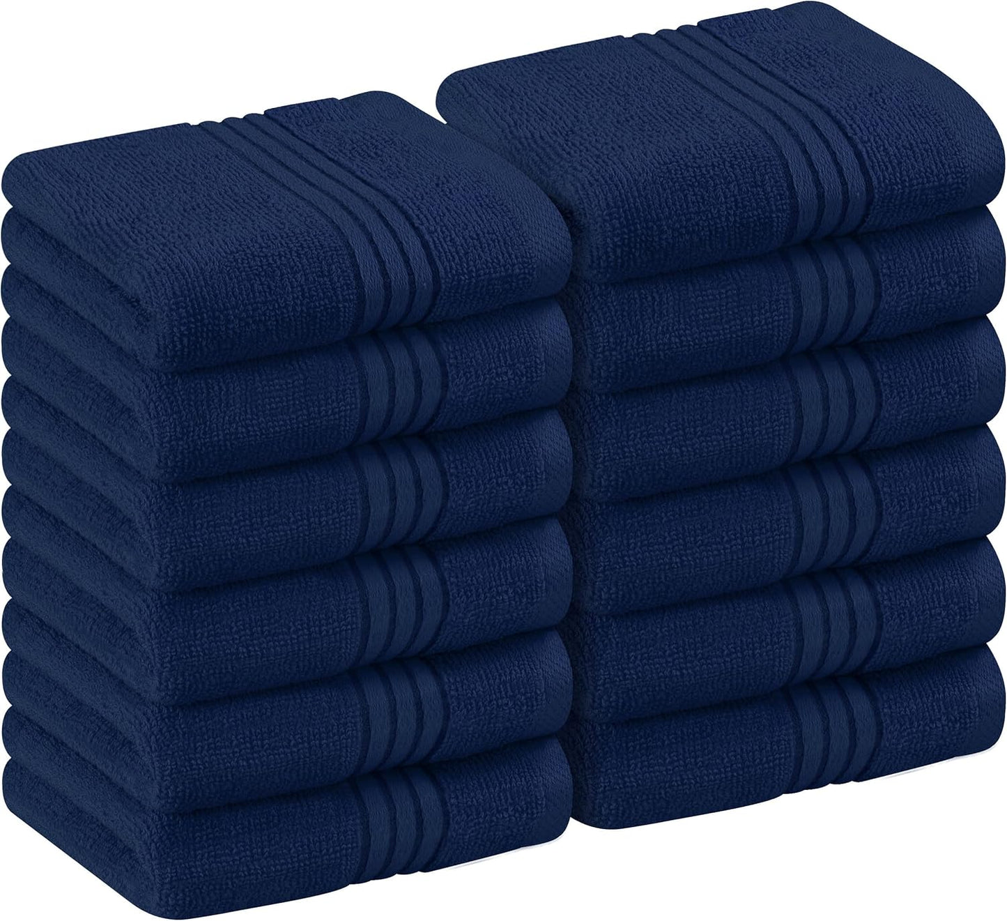 Premium 12-Pack Cotton Wash Cloths - Highly Absorbent & Soft 12x12 for Bathroom, Spa, Gym - Plum