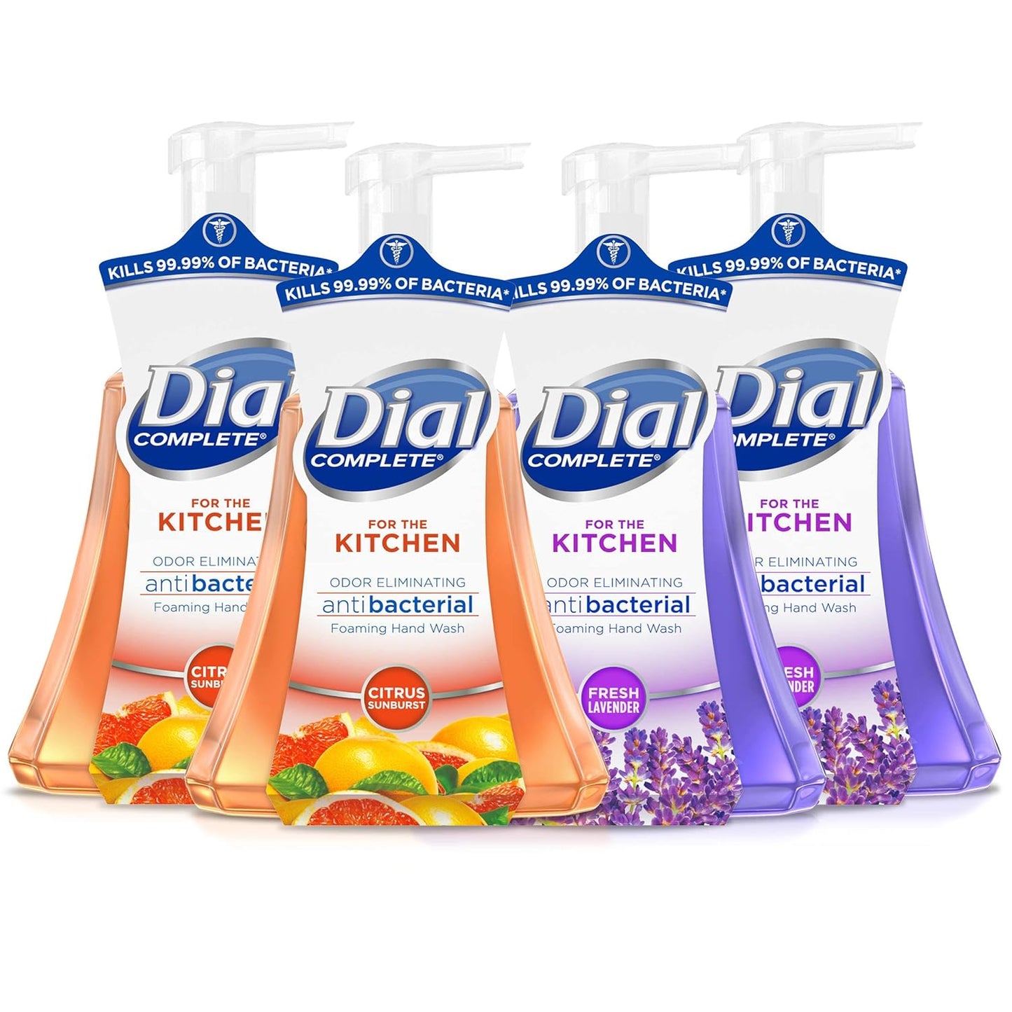 Dial Complete Antibacterial Foaming Hand Wash, Coconut Water/Soothing White Tea, 15 fl oz (Pack of 4)