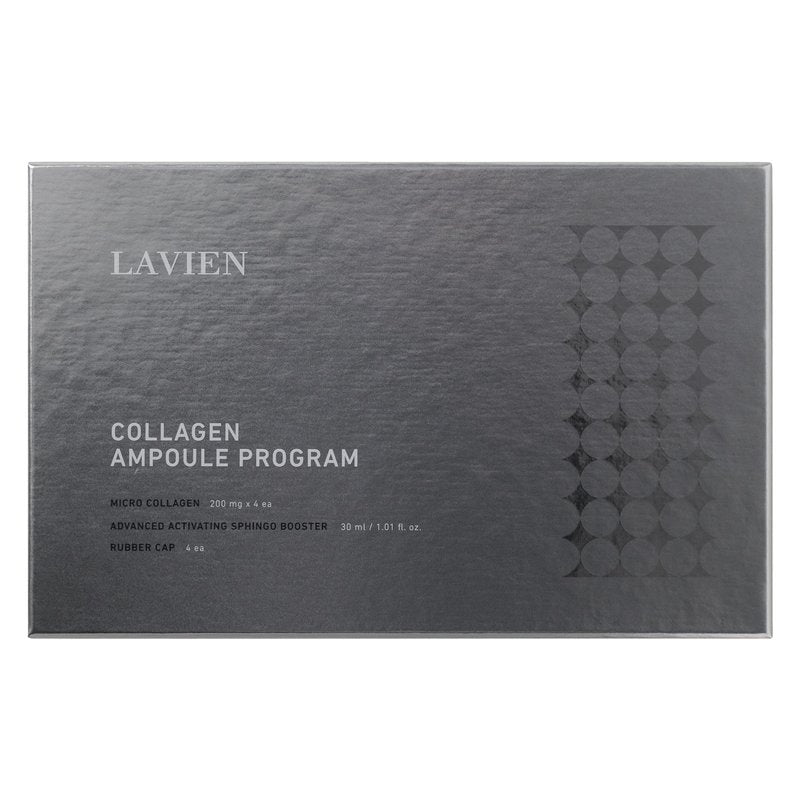 Lavien Collagen Ampoule Professional Program - Activating Booster, Ceramide, Elastin, Hyaluronic Acid, All Skin Types - 30ml Booster Bottle, 4-200mg Collagen with Dropper