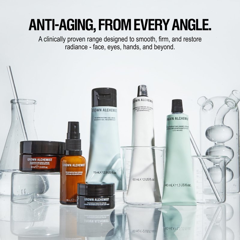 Grown Alchemist Regenerating Serum Anti-Aging Face Moisturizer with Peptide-8, E-2 Polysaccharide, 30 ML
