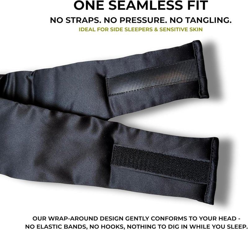 30 Momme Mulberry Silk Sleep Mask - Luxury Eye Mask with Adjustable Strap, Hypoallergenic & Breathable | Black