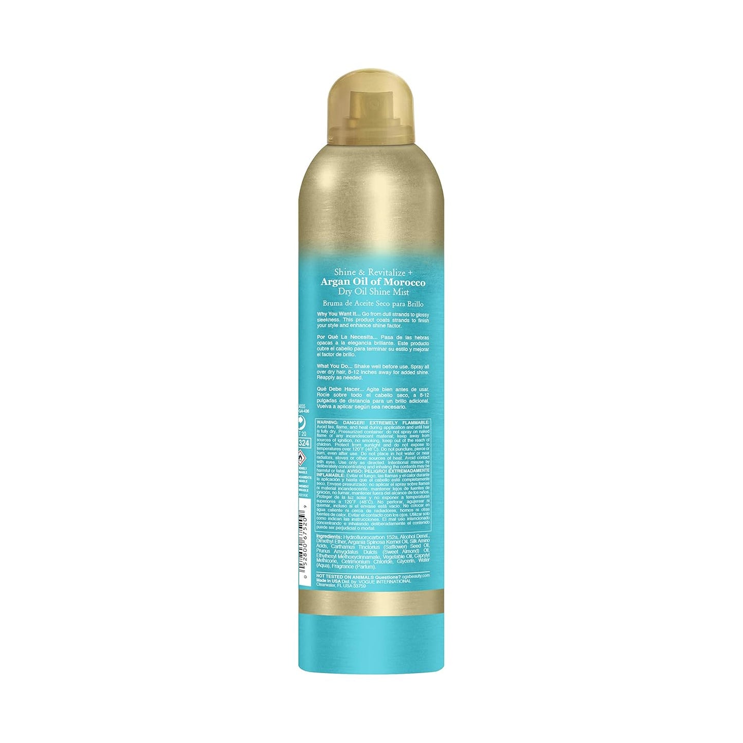 OGX Revitalize + Argan Shine Extra Strength Dry Oil Conditioning Mist with Argan Oil & Silk Proteins, Light Nourishing Hair Treatment to Soften Hair & Add Luminous Shine, 5 Ounce