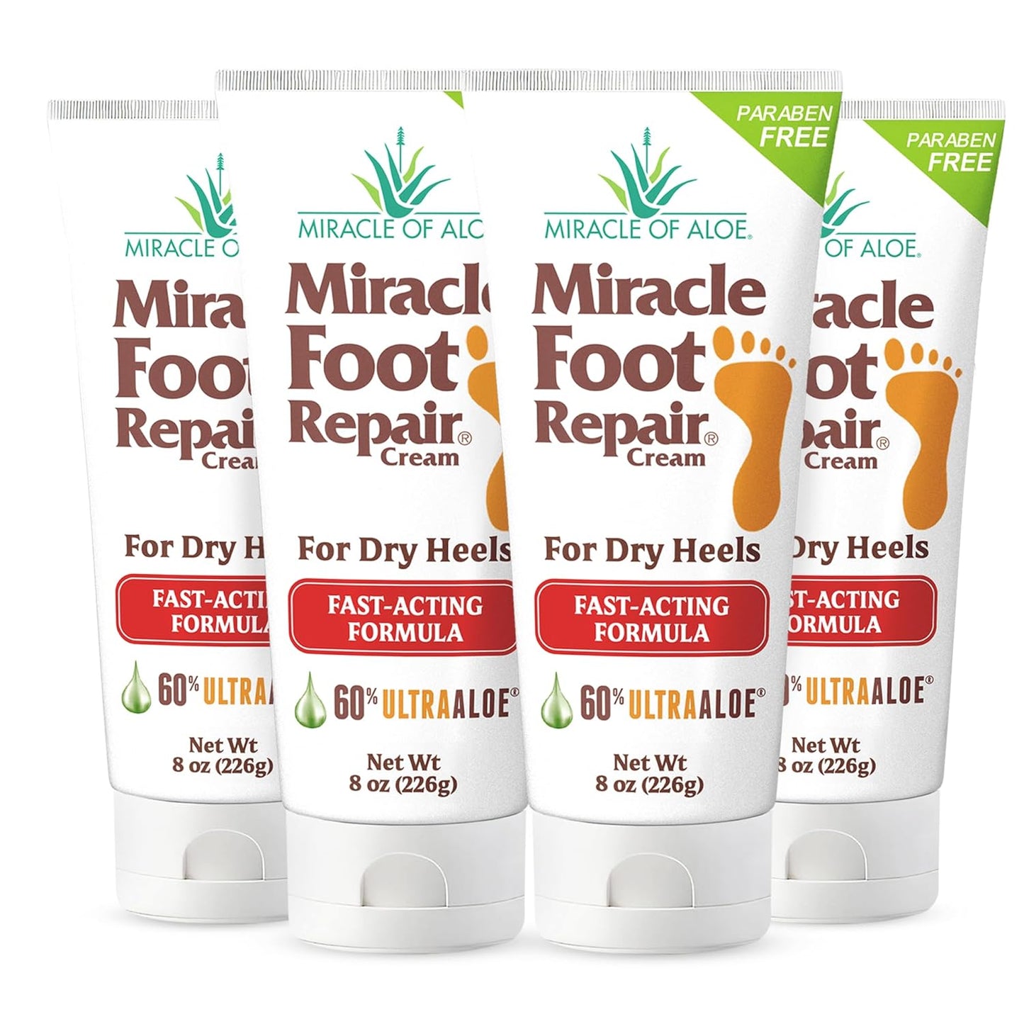 Miracle Foot Repair Cream (1 oz / 12 Pack) Repairs Dry Cracked Heels and Feet, 60% Pure Ultra Aloe Moisturizes, Softens, and Repairs