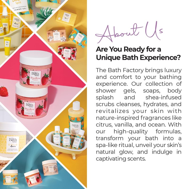 The Bath Factory Body Scrub Exfoliator, Vegan Body Scrub with Shea Butter, Jojoba, Baobab & Avocado Oils, Exfoliating Scrub and Shower Exfoliator Scrub for Smooth, Soft-Feeling Skin