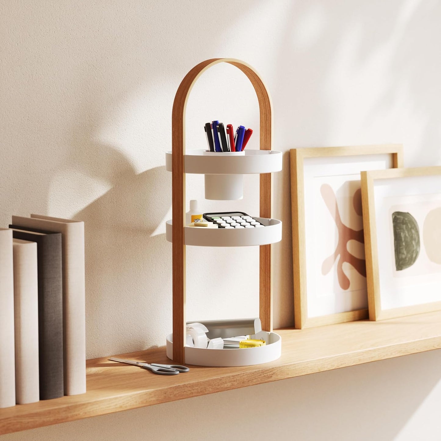 Umbra Bellwood Cosmetic Organizer, (50.2x19.5x19.3cm), White/Natural
