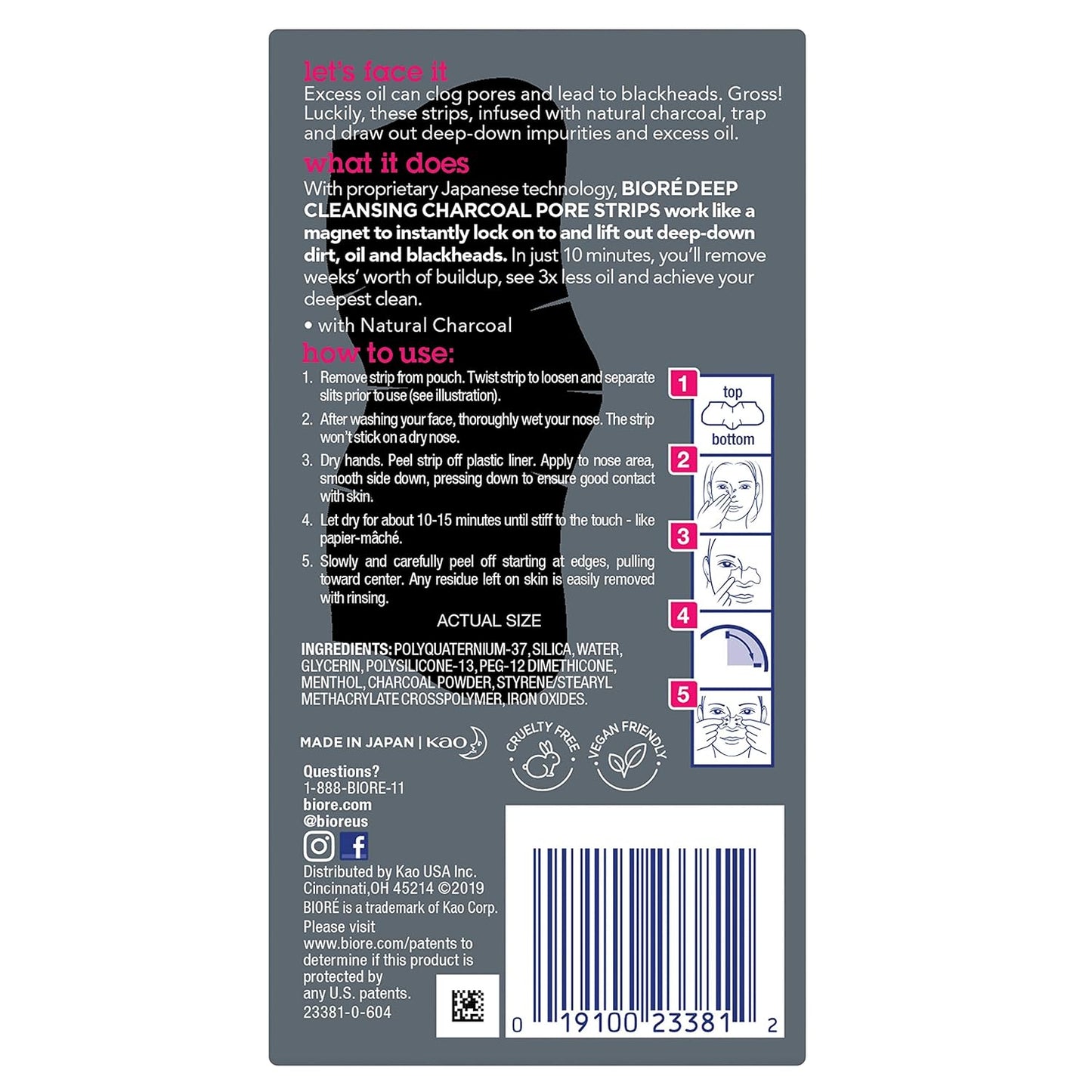 Bioré Nose+Face 24ct Pore Strips with Bioré Charcoal 18ct Nose Strips