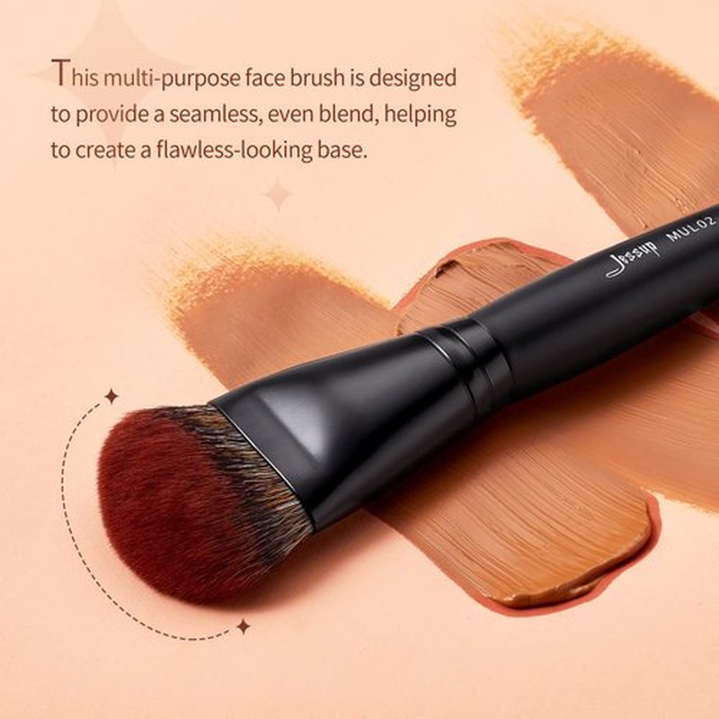 Jessup Foundation Brush for Liquid, Smooth Angled, Large Face Makeup Brush for Blending Liquid, Cream MUL02