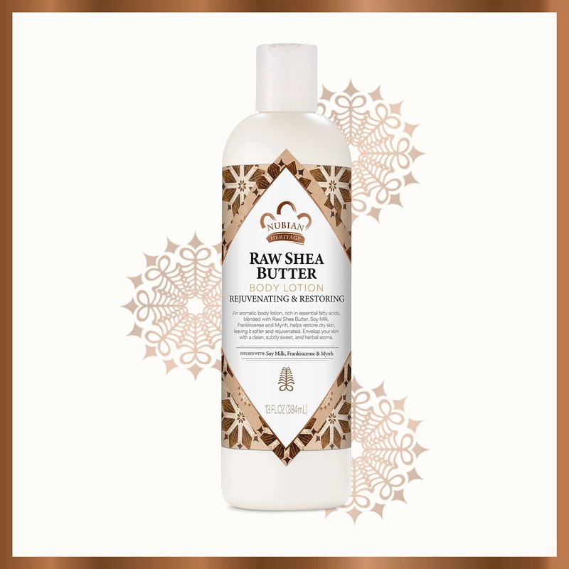 Nubian Heritage Body Lotion Raw Shea Butter for Dry Skin Paraben Free Body Lotion, 13 oz