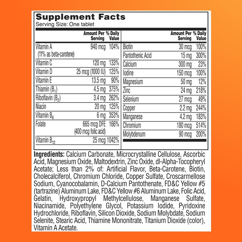 One A Day Multivitamin for Women 50 and Over Tablets, Womens Multivitamin 50 Plus with Vitamins D, C, E, Zinc & Biotin, Daily Vitamins for Woman 50+, 200 Ct (Packaging May Vary)