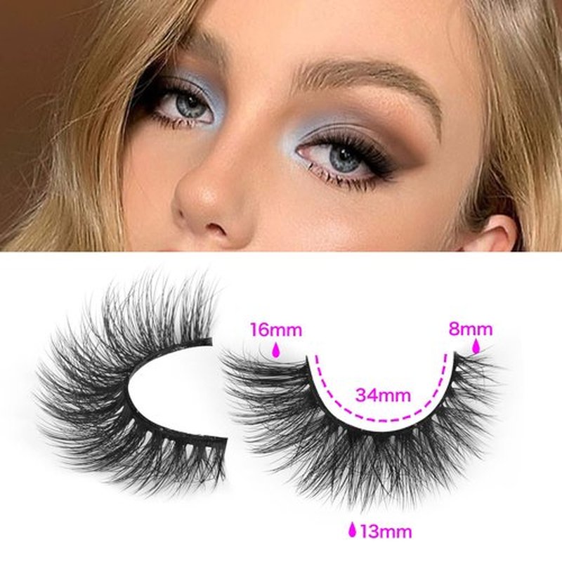 Wispy Mink Lashes Natural False Eyelashes Fluffy 16mm Cat Eye Lashes Pack 5D 14 Pairs Fake Eyelashes by TNFVLONEINS