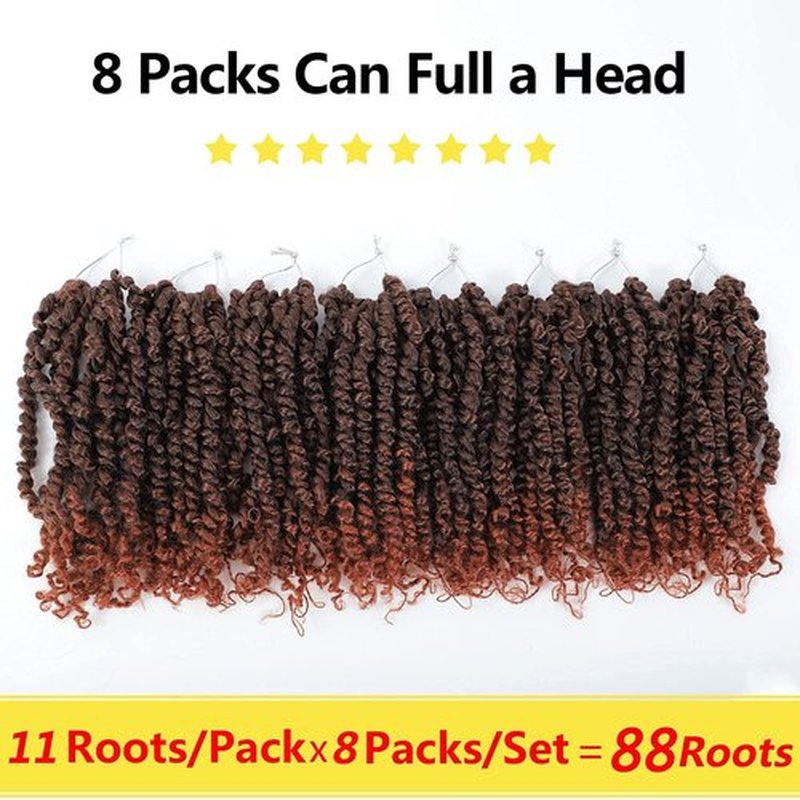 Fulcrum Passion Twist Crochet Hair 10 Inch, 8 Packs Pre Looped Passion Twist Hair, Pre-Twisted Passion Twist Crochet Hair For Black Women (10Inch (Pack of 8), T350#)