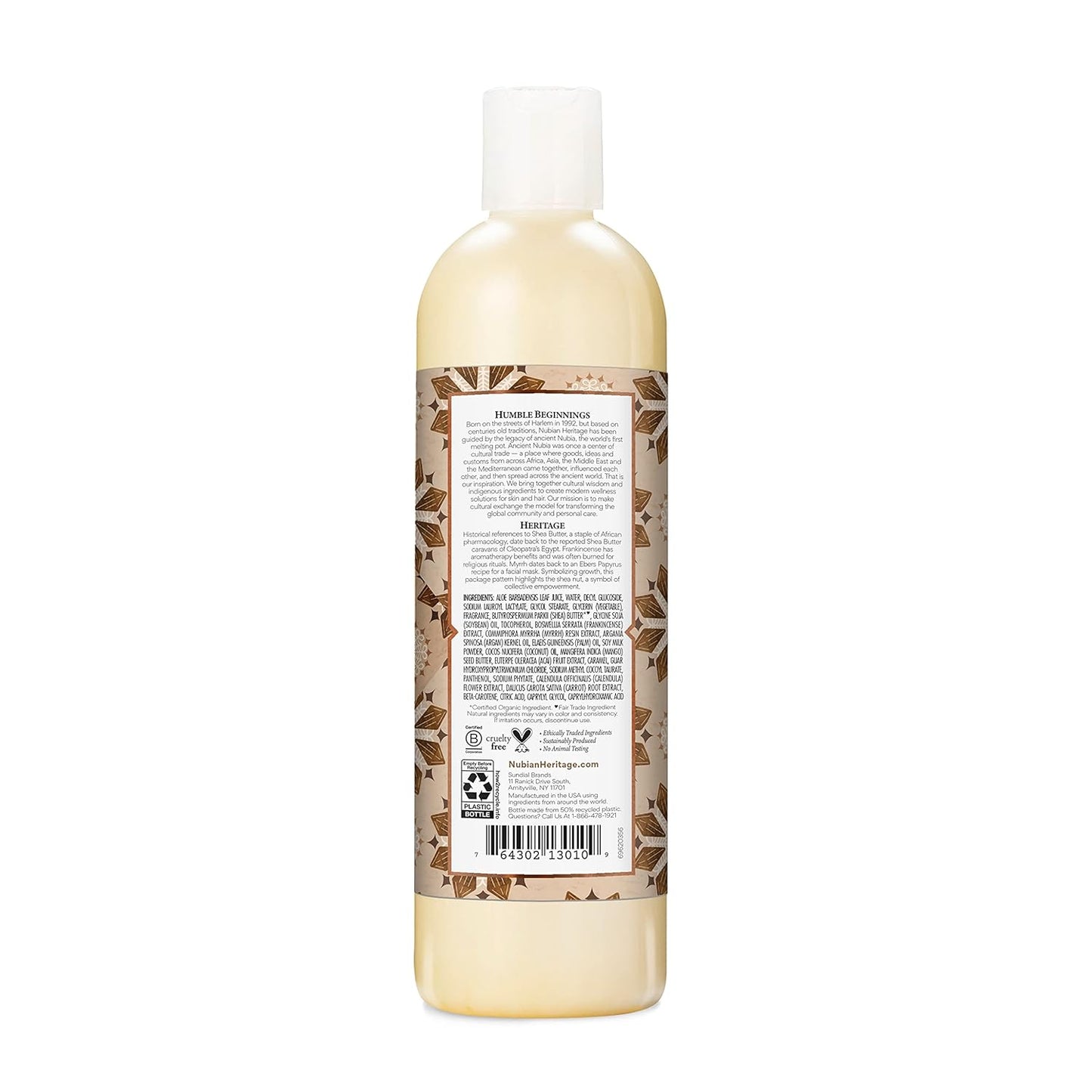 Nubian Heritage Body Wash for Dry Skin Raw Shea Butter Paraben Free Body Wash, 13 Fl Oz (Pack of 2)