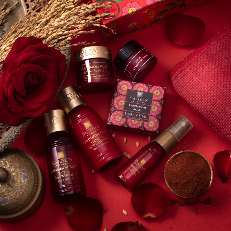 SPA CEYLON Cardamomrose Home Spe set | Spa Gifts | Pampering | Ayurvedic | All Natural | Mother's day gifting