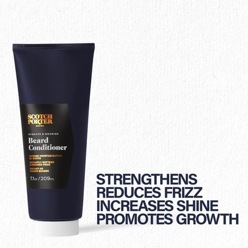 Scotch Porter Hydrate & Nourish Beard Conditioner – Long-Lasting Moisture Helps Strengthen, Reduce Frizz & Promote Healthy Hair Growth for Dull, Dry, Coarse Beards – Miami Duppy Scent, 7.1 oz. Bottle