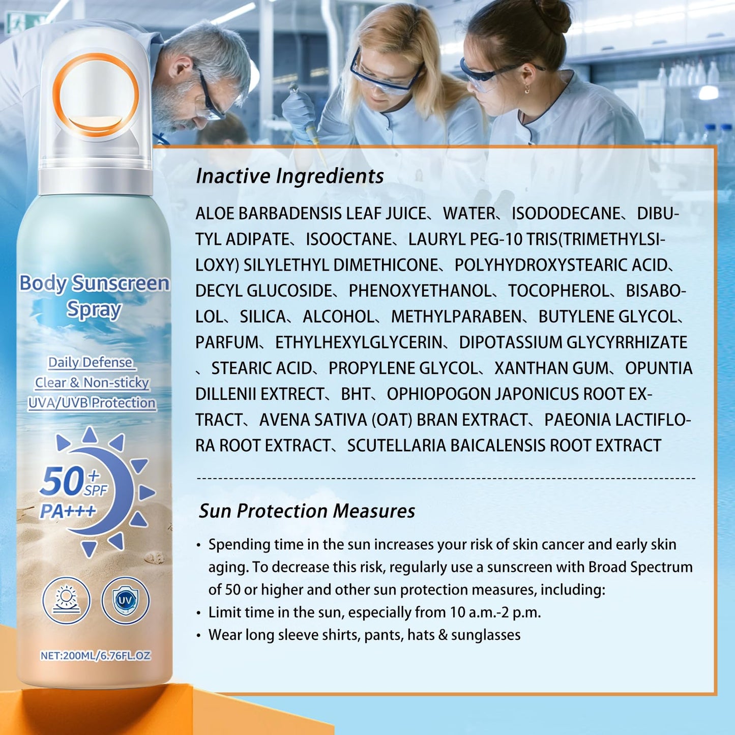 CAHIUYOA Face Sunscreen Spray,Mineral Spray Sunscreen SPF 50,360°Lightweight Sun Screen Face Mist,Travel Size,Broad Spectrum UVA/UVB,Water Resistant,Non-greasy,6.76 Fl Oz