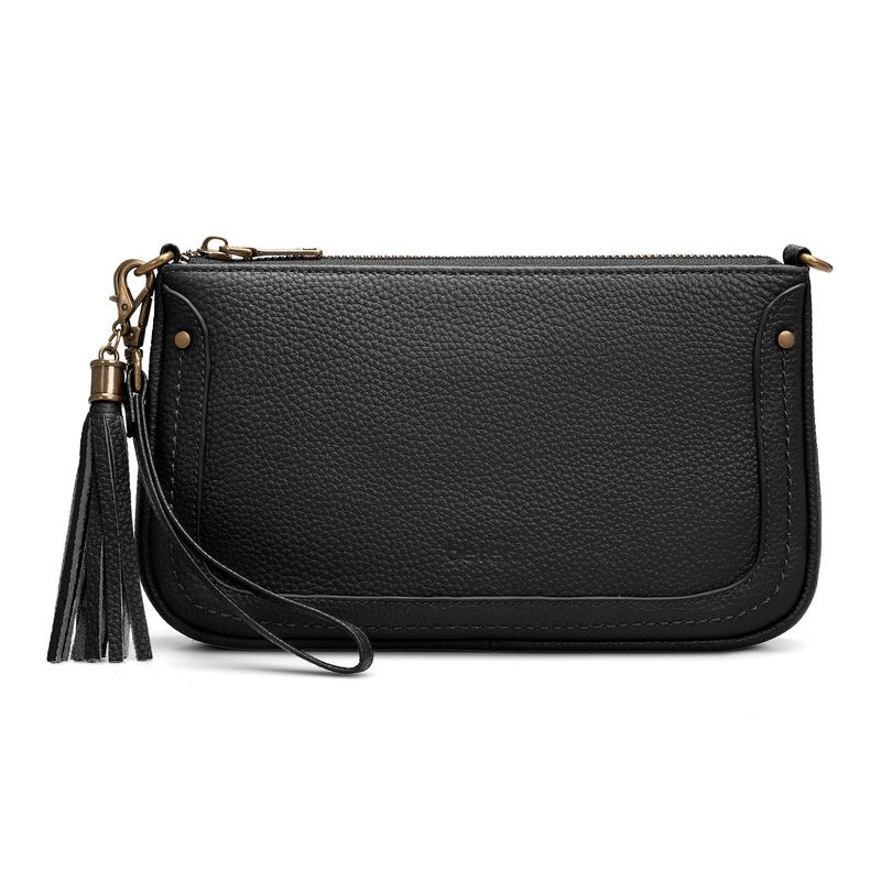 befen Leather Wristlet Wallet for Women, Vintage Leather Crossdody Bag Cell Phone Purses with Built in Wallet Clutch Purse