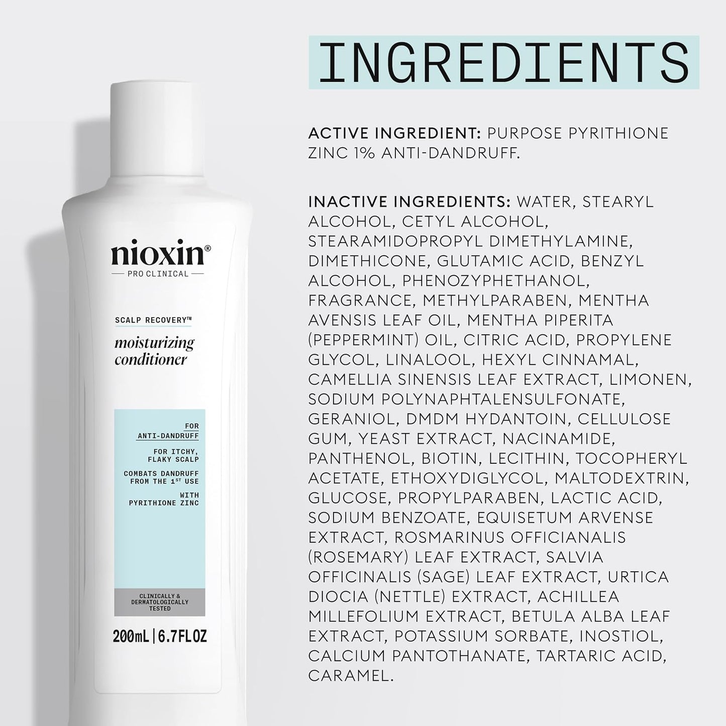Nioxin Scalp Recovery Moisturizing Conditioner | For Itchy, Flaky Scalp | Anti-Dandruff | Formulated with Pyrithione Zinc & Strengthening Amino Acids