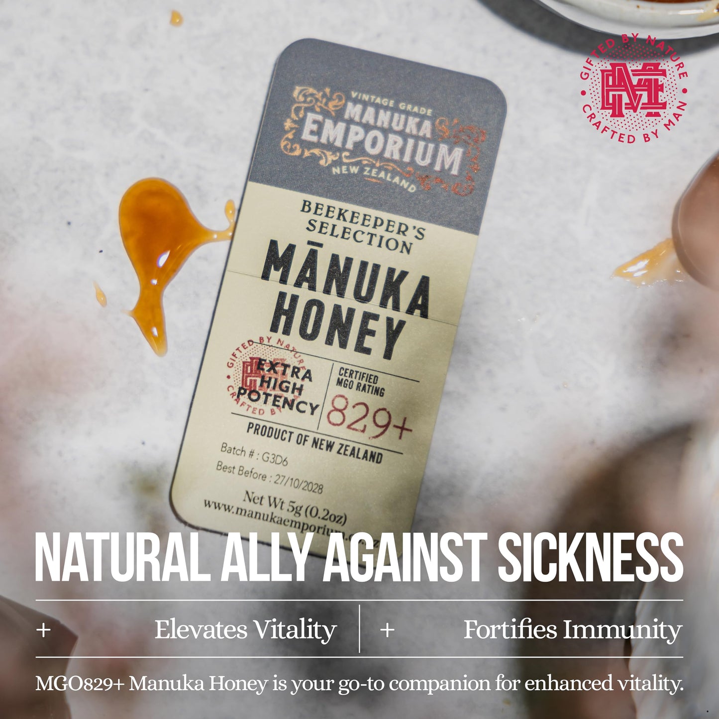 Manuka Emporium MGO829+ Raw Manuka Honey High-Potency Vitality Snap Packets