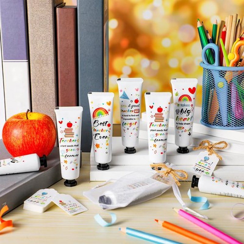 Dimsile 24 Set Valentine's Day Gifts for Teacher Appreciation Hand Cream Gifts Moisturizing Hand Lotion Thank You Teacher Gifts Travel Size Hand Cream with Cards Organza Bags for Dry Cracked Hands