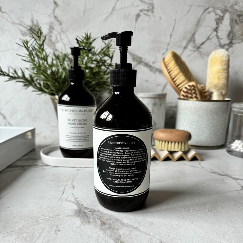 Murchison-Hume Lemon Myrtle Hand Soap | Superlative Plant-Based Formula with Elegant Refillable Pump Dispenser | Soft & Hydrated Hands | SLS-Free, Paraben-Free & Cruelty-Free | 16 fl oz