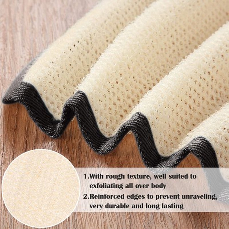 Tatuo 5 Pcs Exfoliating Face and Body Wash Cloths Towel Weave Bath Cloth Exfoliating Scrub Cloth Massage Bath Cloth for Women and Men, 10.63 x 9.05 Inch (Black Edge)