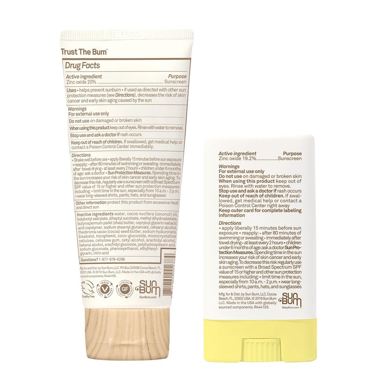 Sun Bum Baby Bum Spf 50 Sunscreen Face Stick and Lotion Mineral Uva/uvb Face and Body Protection for Sensitive Skin Fragrance Free Travel Size