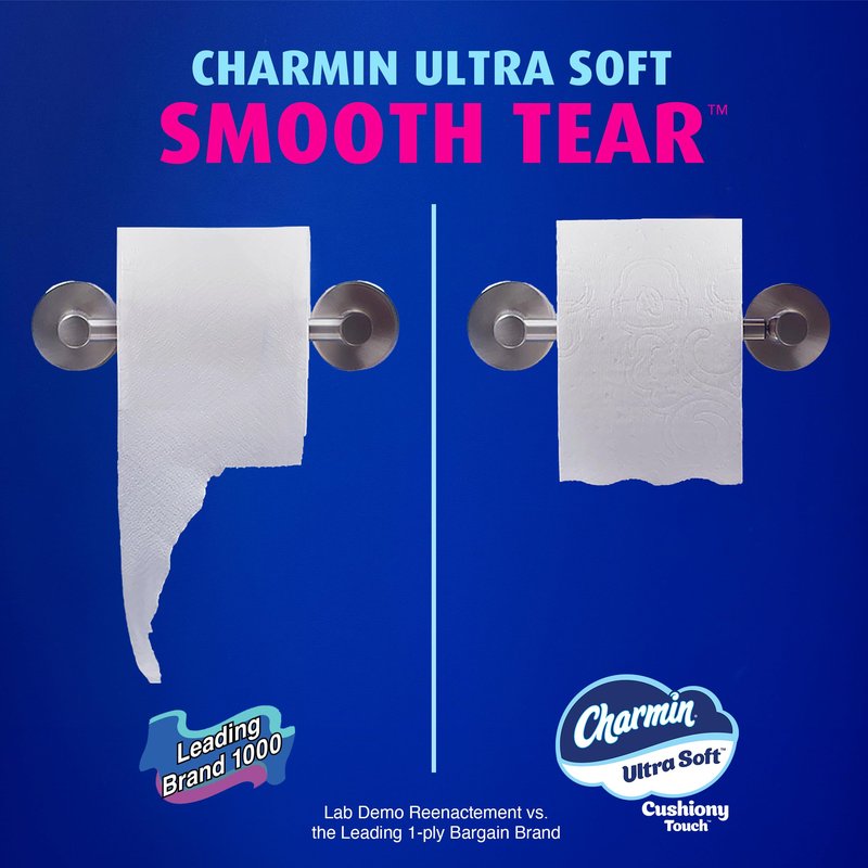 Charmin Ultra Soft Cushiony Touch Toilet Paper, 18 Family Mega XL = 126 Regular Rolls, 2-Ply, White