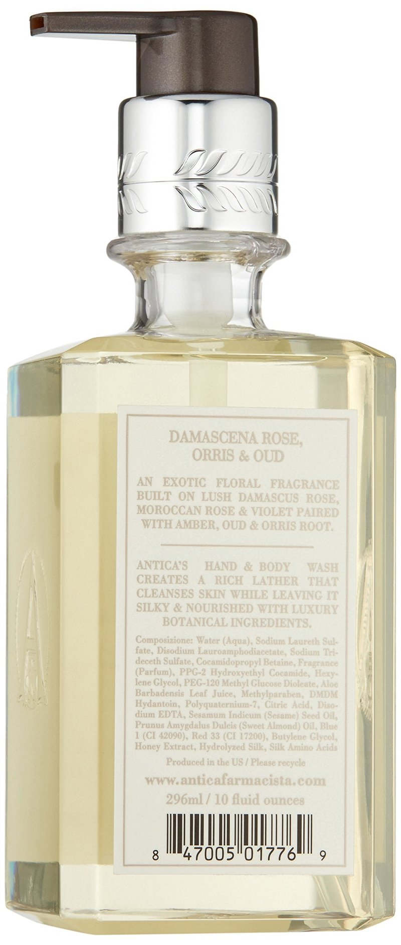 Antica Farmacista Hand & Body Wash - Luxury Nourishing Body Wash - Hydrating Hand Cleansing Wash - Bath & Body Gift - Damascena Rose, Orris & Oud, 10 fl oz