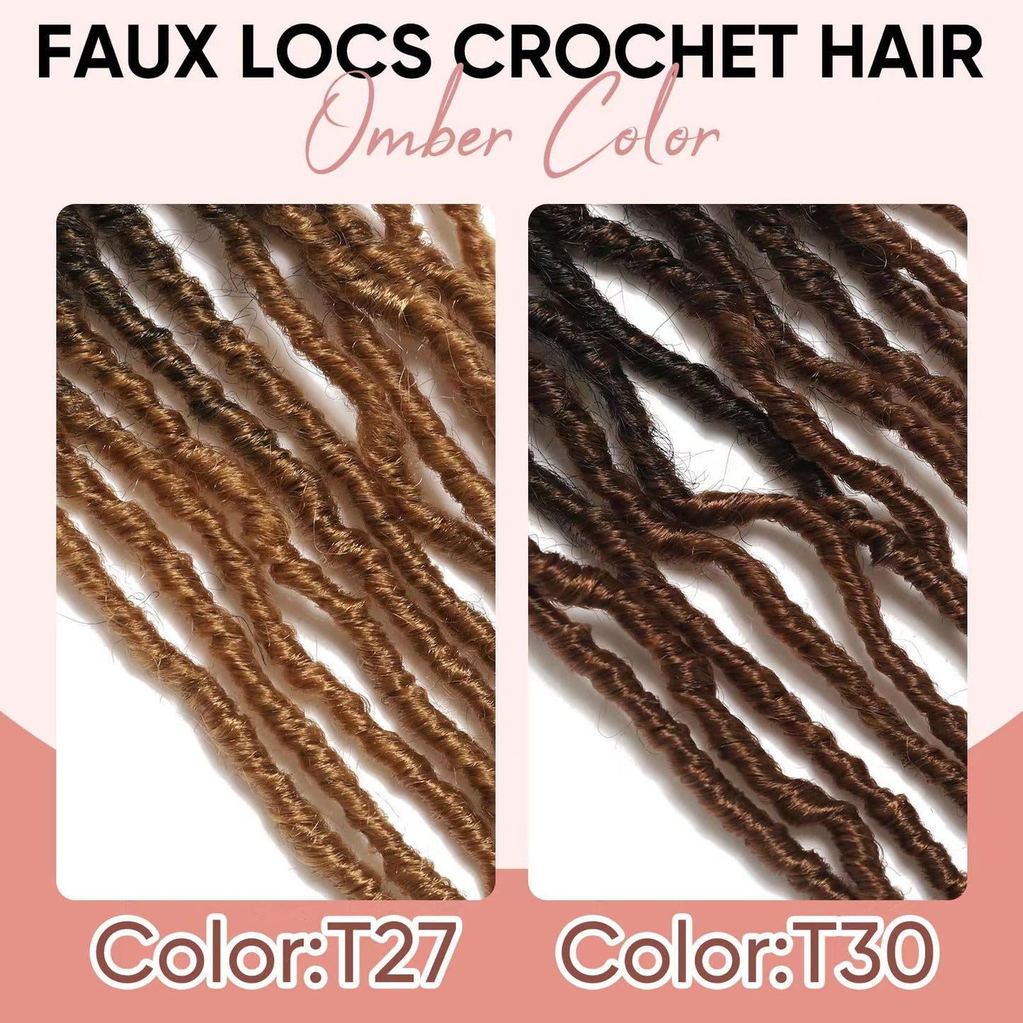 26 Inch Faux Locs Crochet Hair 7 Packs Soft Locs Crochet Hair Pre Looped Locs Hair Braids Goddess Locs Hair Ombre Brown Distressed New Locs for Women T30