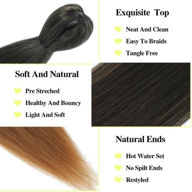 Braiding Hair Pre Stretched Long Pre Stretched Braiding Hair Extensions Braiding Hair Pre Stretched 22 Inch 8 Packs Synthetic Braiding Hair Extensions For Braids (22inch,T30)