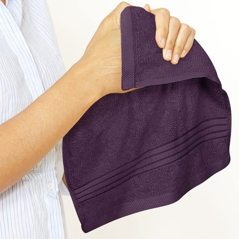 Utopia Towels 12 Pack Premium Wash Cloths Set (12 x 12 Inches) 100% Cotton Ring Spun, Highly Absorbent and Soft Feel Washcloths for Bathroom, Spa, Gym, and Face Towel (Plum)