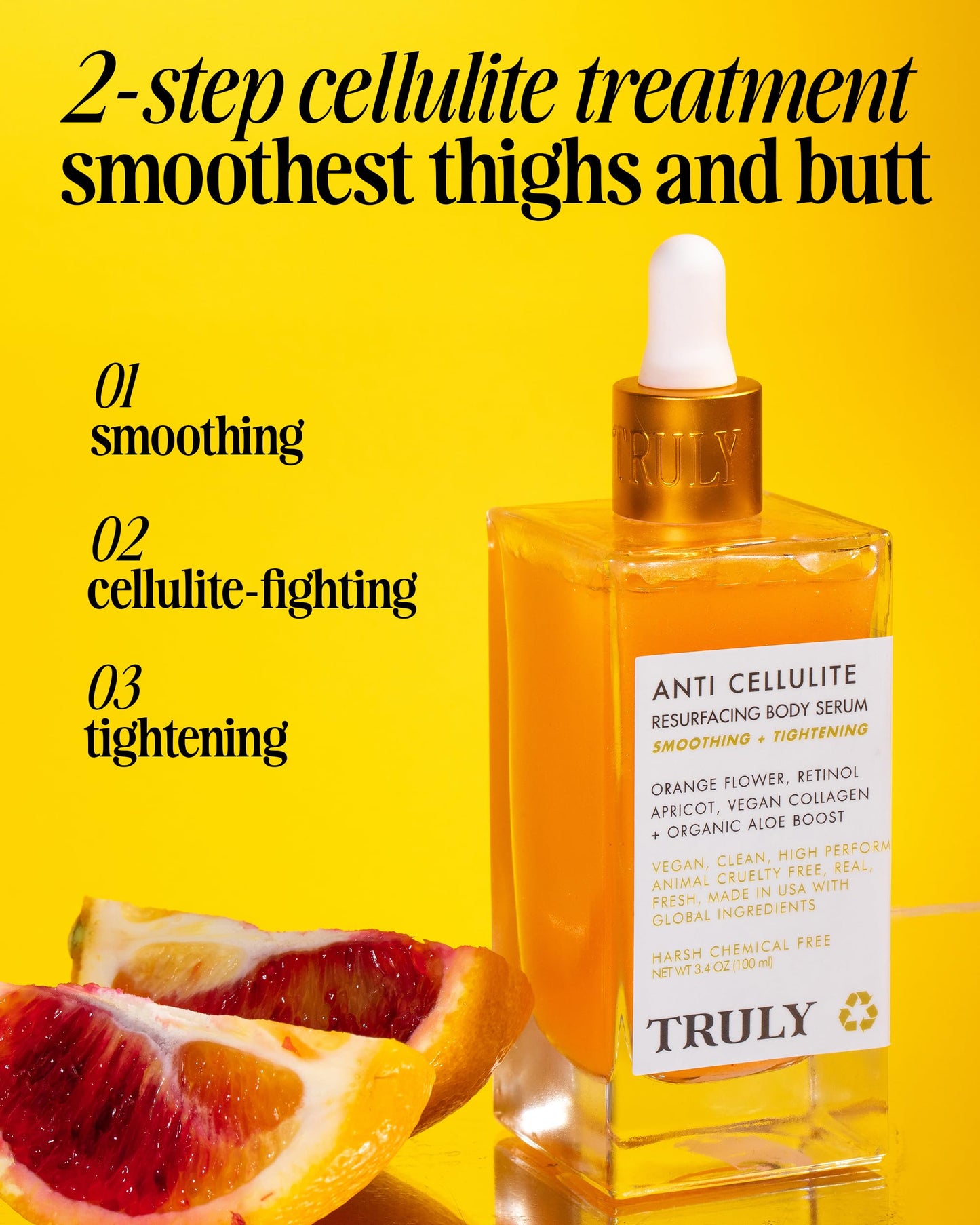 Truly Beauty Anti-Cellulite Serum-Better Than Cream-Helps Tighten Skin, Retinol Body Lotion Serum - Reduces Cellulite - Body Moisturizer Cream Serum - Compress Skin, Body Lotion Serum - 3.1 OZ