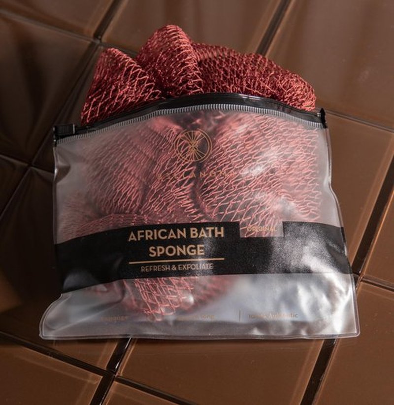 Bellanomi African Exfoliating Net Sponge Authentic Ethically Sourced from Nigeria 45 inch Long (Copper Brown)