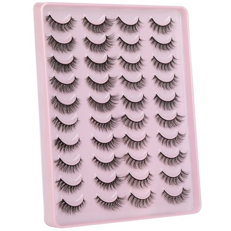 ALPHONSE False Lashes 3D Natural Short Wispy Fake Eyelashes Full Fluffy Wispies 15MM Faux Mink Eyelash Pack 20 Pairs 4 Styles Mixed