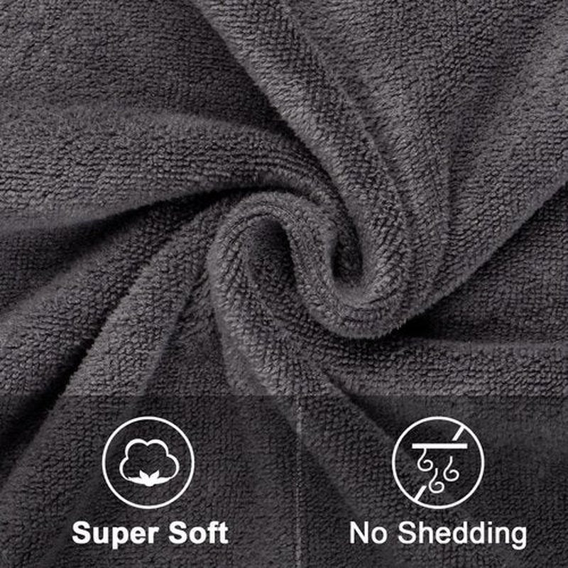 Orighty Bath Towels Pack of 2 - Soft Feel Grey Bath Towel Sets, Highly Absorbent Microfiber Towels for Body, Quick Drying, Microfiber Bath Towels for Sport, Yoga, SPA, Fitness, (27’’ x 54’’)