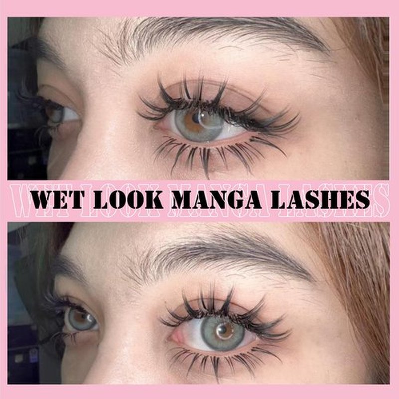 EYDEVRO Manga Lashes Wet Look Thai Style Anime Cosplay False Eyelashes 18mm Spiky Thick Dramatic Doll Lashes Japanese Korean Lashes 7 Pairs