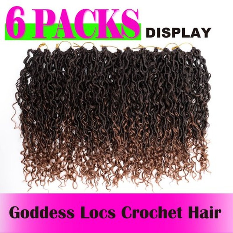 PURSHINE 6Packs Goddess Faux Locs Crochet Hair 14Inch Pre Looped for Women Girls Kids,River Locs Crochet Hair(Auburn_T30)