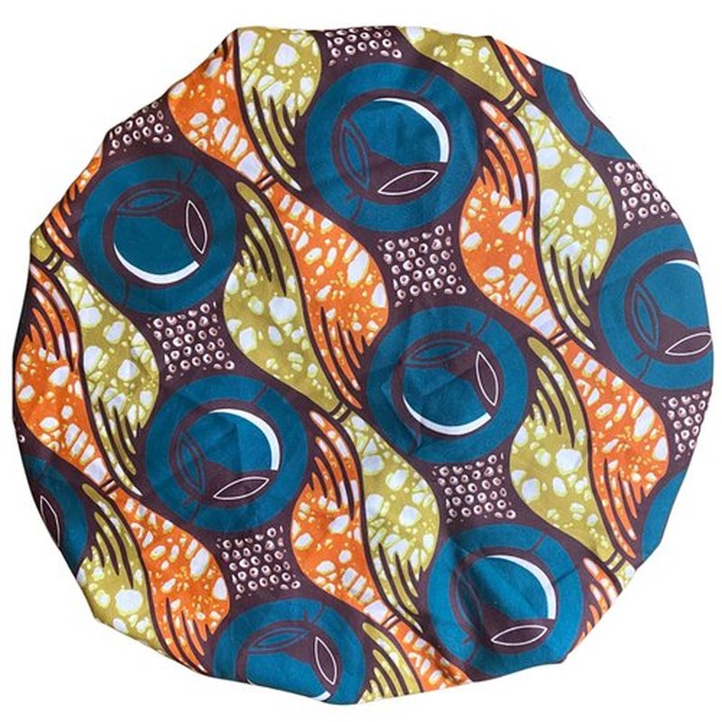 Melanin Crown Silk Hair Wrap for Sleeping – Premium Satin Hair Bonnet for Sleeping – Universal Fit Bonnet for Curly Hair Protects Against Breakage – Beautiful Colorful Designs Satin Sleep Cap Teal