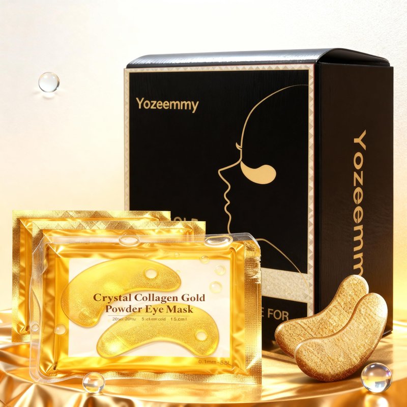 Yozeemmy 24K Gold Under Eye Patches for Dark Circles & Puffiness โ 20 Pairs, Collagen & Hyaluronic Acid Gel Pads, Gift For Her,Girlfriend/Wife Valentine Gift,Beauty Gift Set,Romatic Gift For Her.
