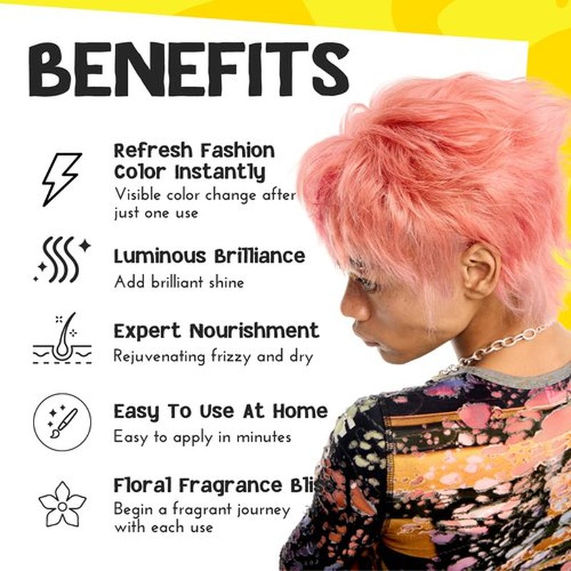 COLORLOMO Color Depositing Conditioner - 6 oz Semi Permanent Hair Color with Shea Butter & Almond Oil - Color Conditioner Depositing Hair Mask - Vegan, Paraben, Ammonia & Sulfate Free - Pink