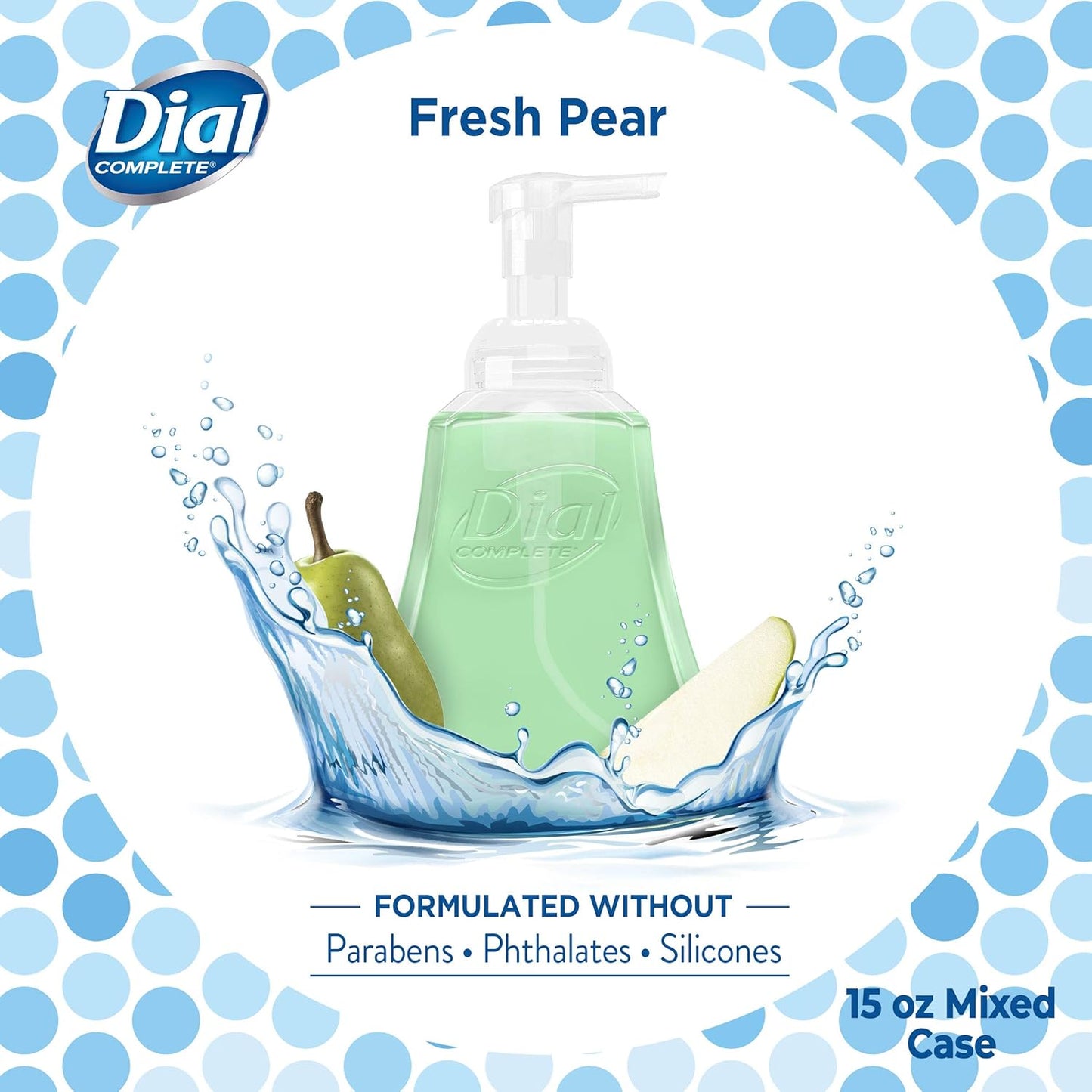 Dial Complete Antibacterial Foaming Hand Wash, Coconut Water/Soothing White Tea, 15 fl oz (Pack of 4)