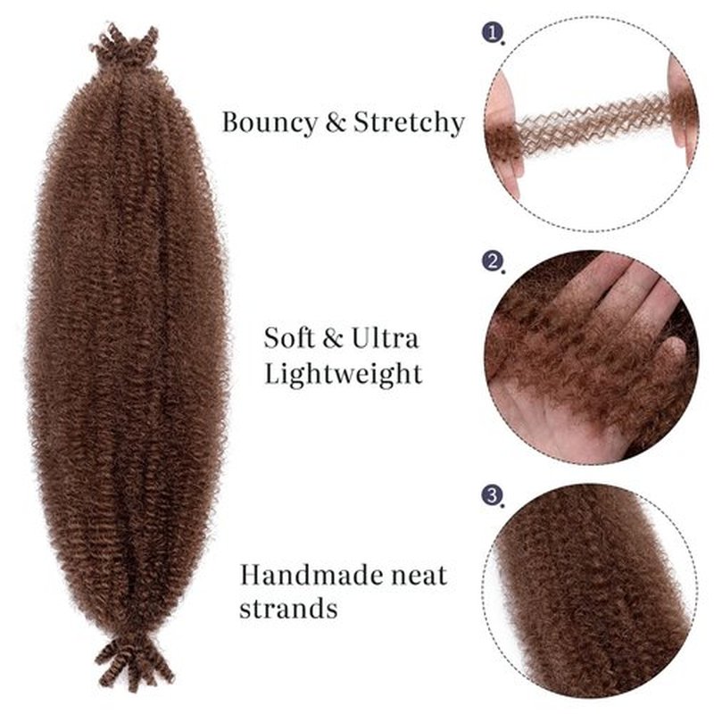 Springy Afro Twist Hair, Hairro 24 Inch Pre-Separated Marley Twist Braiding Hair 6 Packs, Auburn Passion Twist Hair for Soft Locs Crochet Braids Hair Extension for Black Women(Auburn)