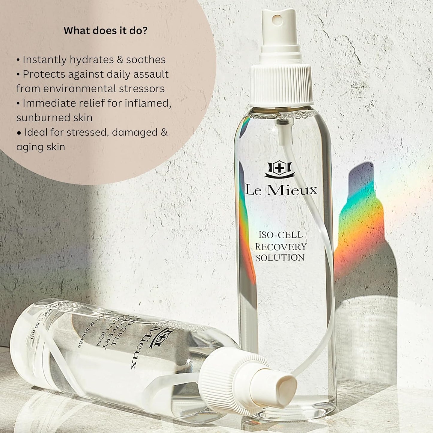 Le Mieux Iso-Cell Recovery Solution Facial Toner - Soothing Face Mist, Hydrating Amino Acid & Mineral Spray to Help Calm Post-Treatment Skin, No Parabens or Sulfates (6 oz / 180 ml)