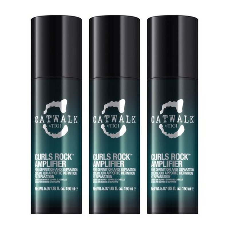 Catwalk by TIGI Curls Rock Amplifier - Premium Curly Hair Cream - For Curl Hold & Frizz Protection - For Wavy & Curly Hair - Finish on Wet Hair & Air Dry - 3.82 fl oz (3 Pack)